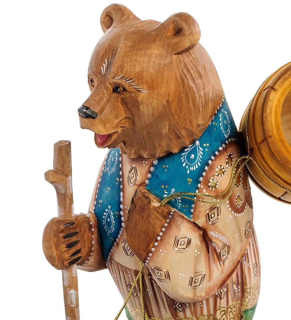 Народные промыслы РД- 65 Фигурка Медведь с корзиной (Резной) 28см