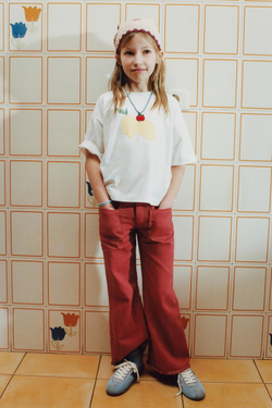 ZARA ДЖИНСЫ FLARE В ПОЛОСКУ, КРАСНЫЙ