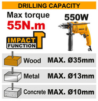 Аккумуляторный ударный шуруповерт 20B BL 55Hm 2хАКБ и ЗУ кейс SUPER INGCO CIDLI20558 INDUSTRIAL