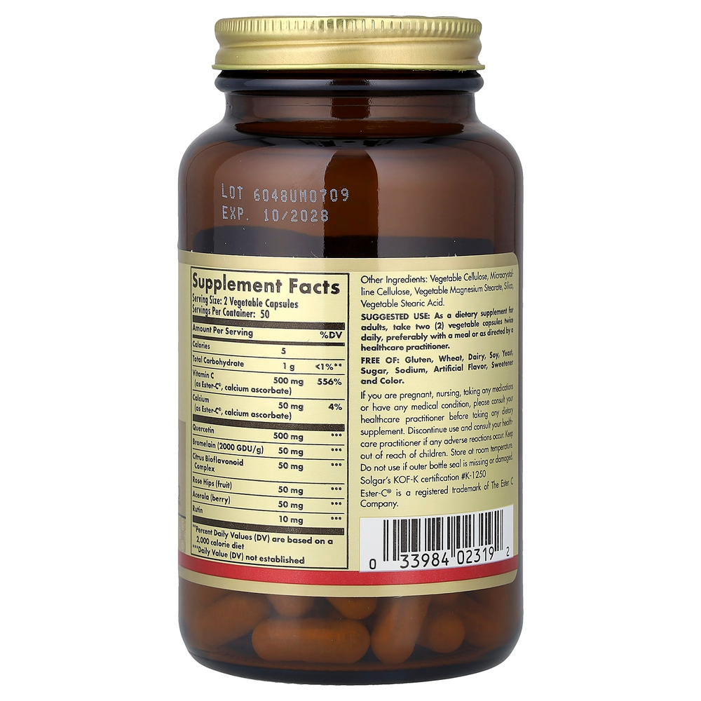 Solgar, комплекс с кверцетином и Ester-C® Plus, 100 растительных капсул