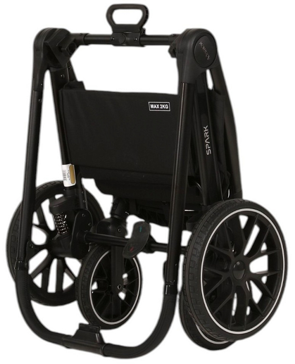 Детская коляска Adamex Spark 2 в 1 7-CARBON-VELVET - ЧЁРНЫЙ-ЧЁРНАЯ РАМА