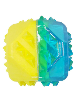 Игрушка для собак резиновая "Куб охлаждающий", желто-голубой, 8см ROSEWOOD