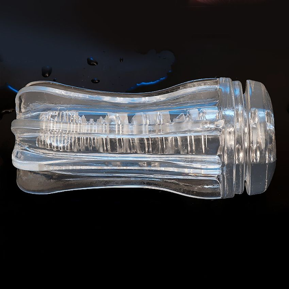 Прозрачный мастурбатор A-Loving с зигзагообразным рельефом (Цвет: прозрачный)