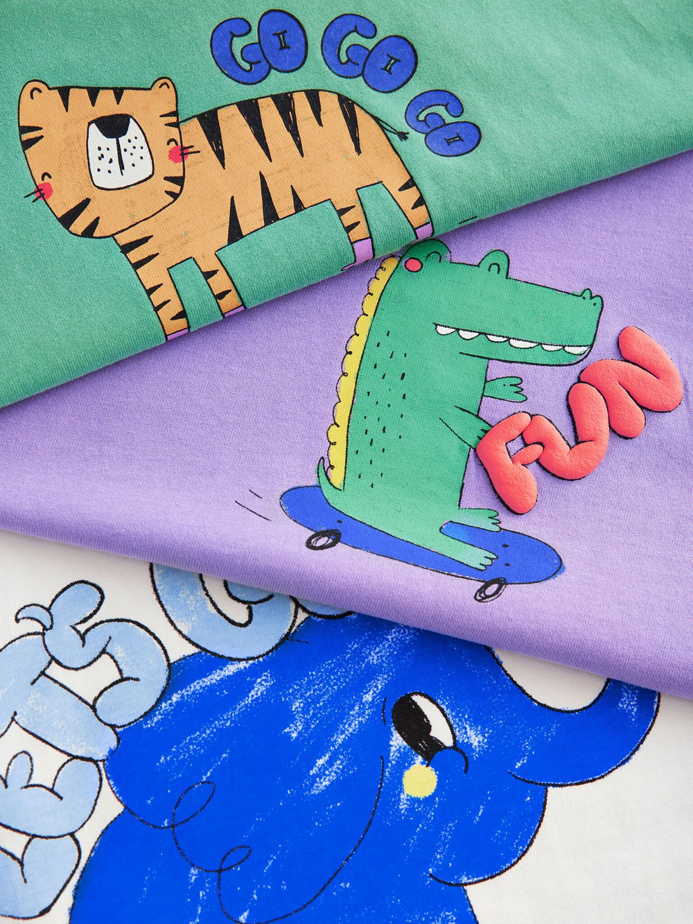 Футболка для мальчика Next E63-189, 3 шт., Белый, Сиреневый, Зеленый