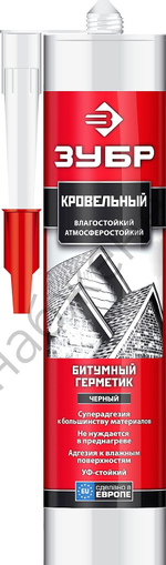 ЗУБР 280 мл черный, Битумный герметик, ПРОФЕССИОНАЛ (41241)