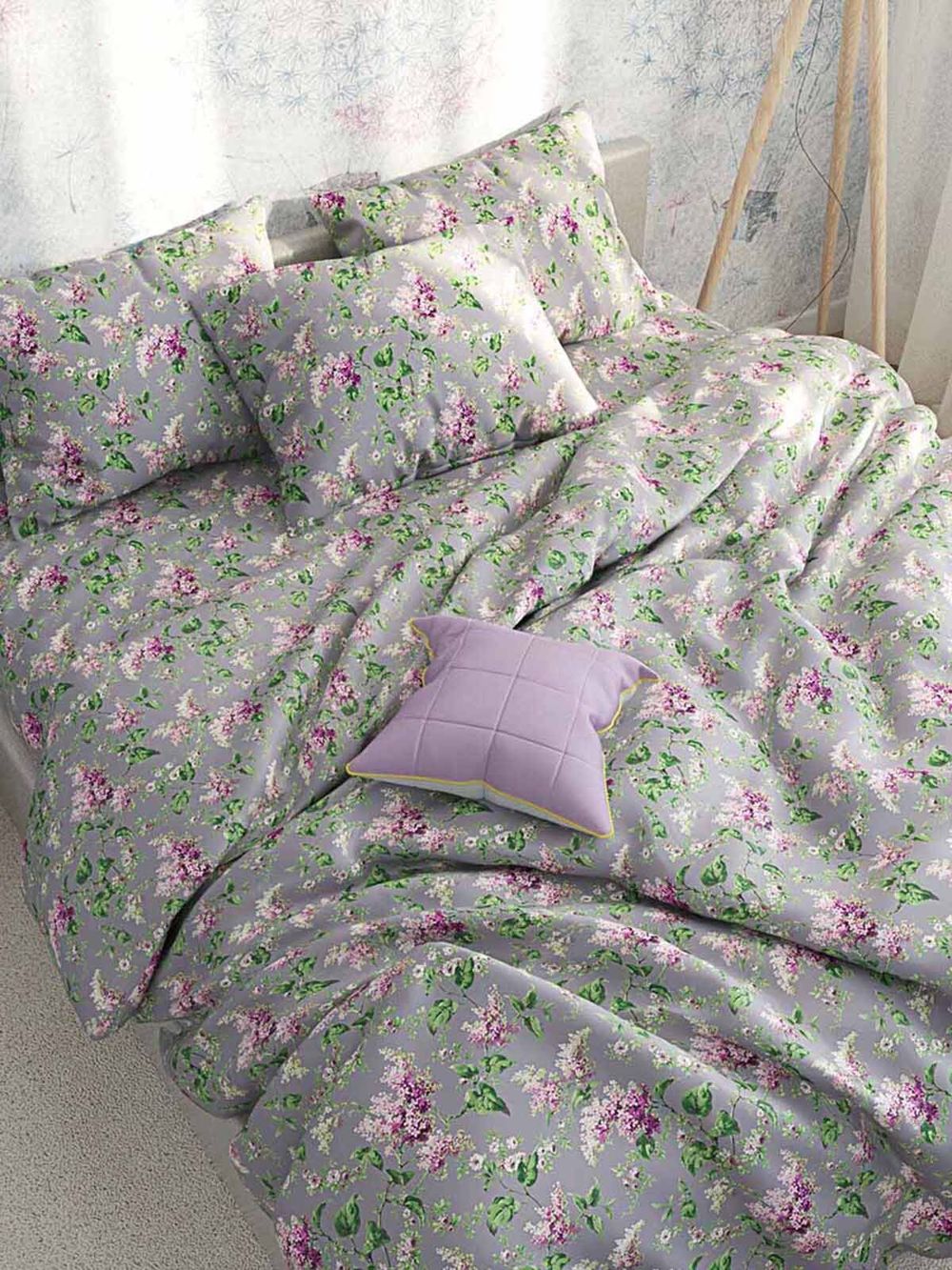 Простынь на резинке Сказка "Сирень" 160х200 см