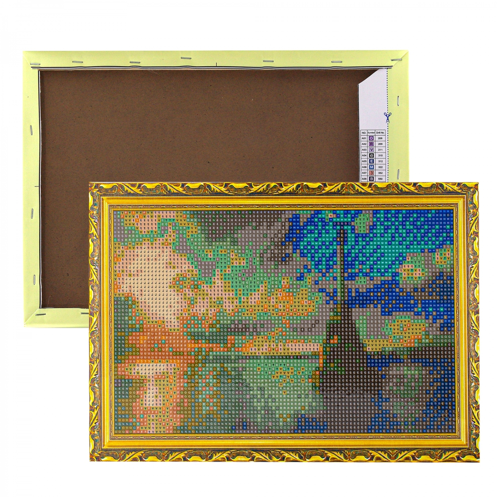 Алмазная мозаика Alingar, на подрамнике, с полным заполнением, (глянц), 20х30 см, 20 цветов, "Закат на море"