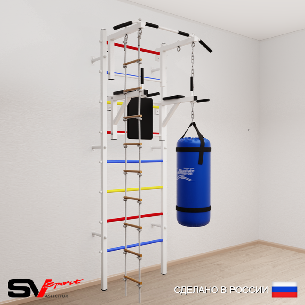 Шведская стенка Sv Sport 5723 (Турник стандарт/Брусья/Лестница/Цепь/Мешок 30кг)