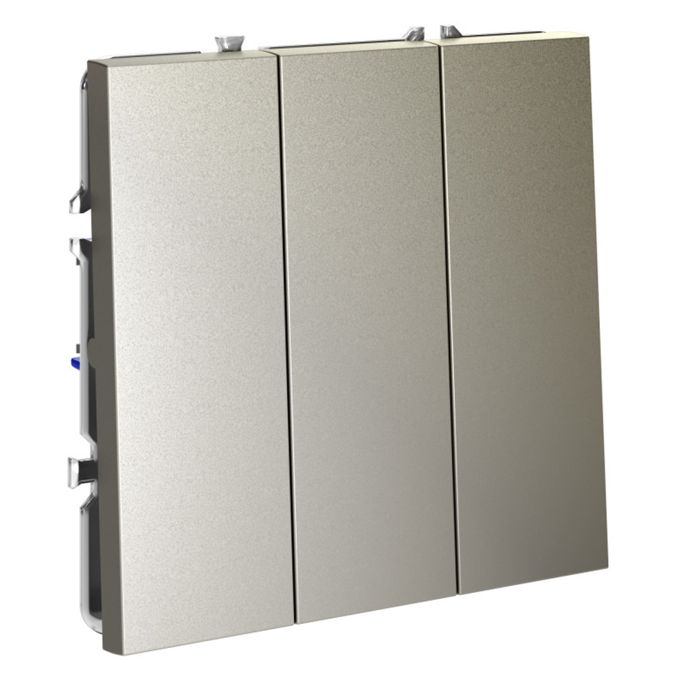 Выключатель встраиваемый VOLTUM S70 трехклавишный 10А, (шелк)