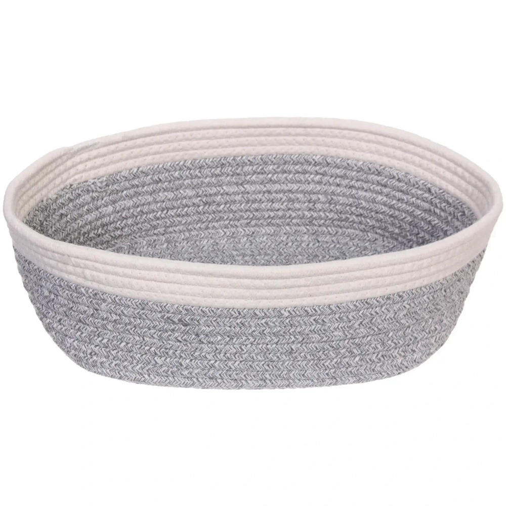 Корзинка плетёная интерьерная «ЭЛИНГАРТ», цвет серый/белый, 33*28*12см, (лейбл селфи)