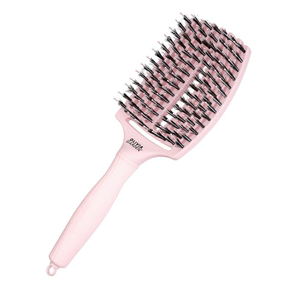 Olivia Garden Щетка для волос Fingerbrush Care Iconic Boar&Nylon Pastel Pink L