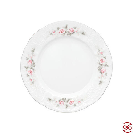 Тарелка Bernadotte Серая роза платина 25 см(1 шт)