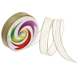 Лента для декорирования «Сияние» 1.5 см, 5 м, Золото (капрон)