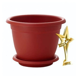 Горшок для цветов Борнео D 340 mm, 12,7л с подставкой №7 терракотовый (пластиковый)