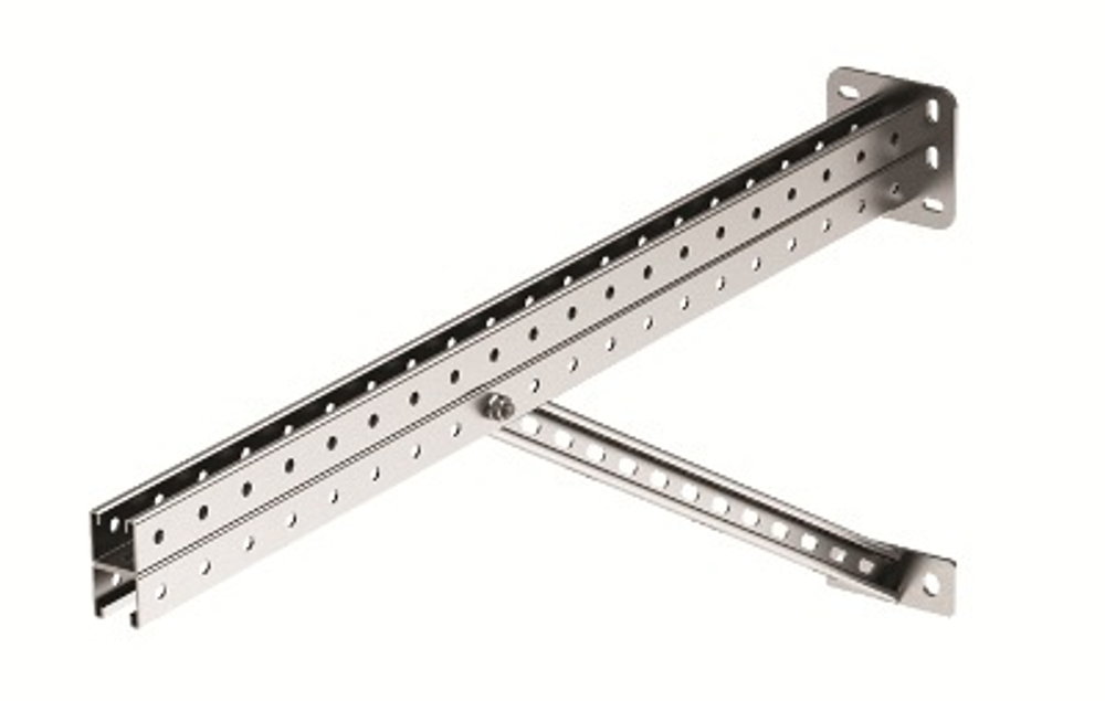 Консоль для тяжелых нагрузок 700 мм с  укосиной, горячеоцинкованная