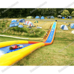 Водная горка с надувным дном, герметичная ТУРБО "Капля", длина 80 метров