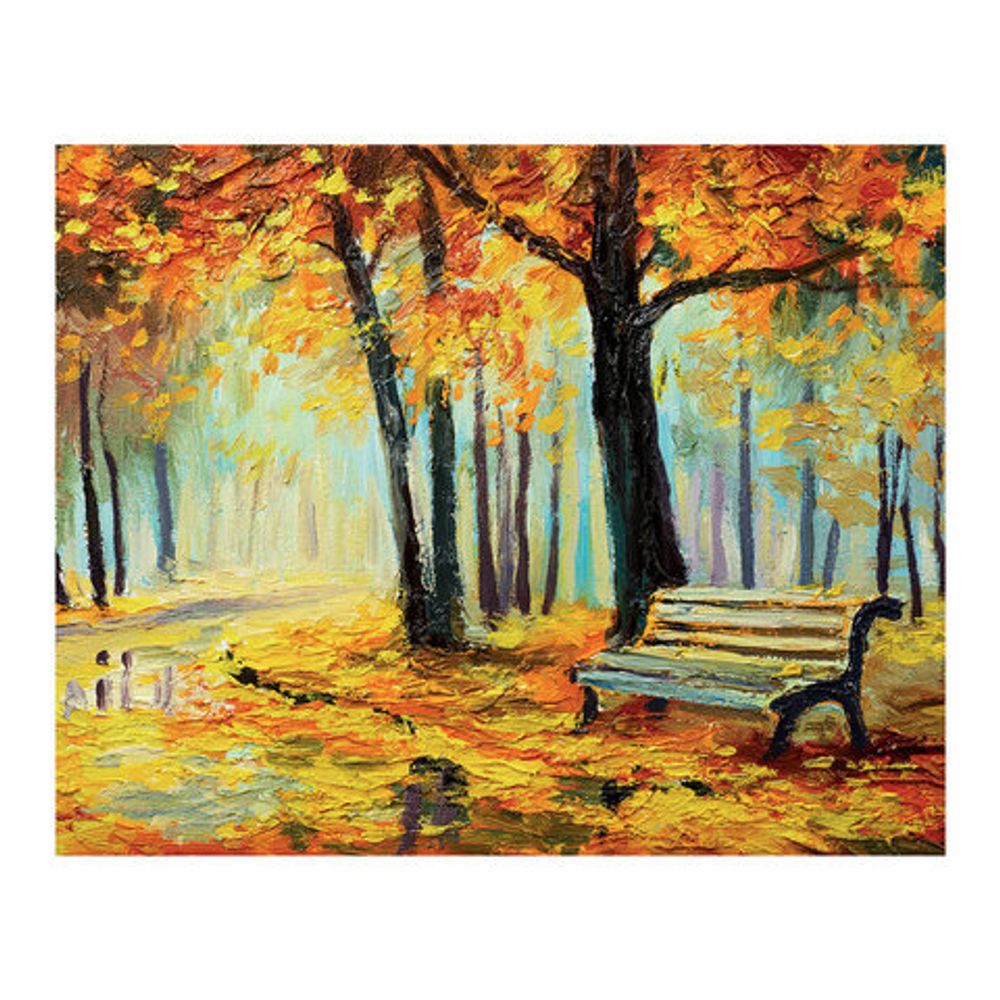 Холст на картоне с контуром BRAUBERG ART CLASSIC "ОСЕНЬ", 30х40см, грунтованный, хлопок, 191546