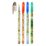 Ручка гелевая, Basir, цветные чернила, серия "Авокадо", ароматизированная с блёстками, 24 шт