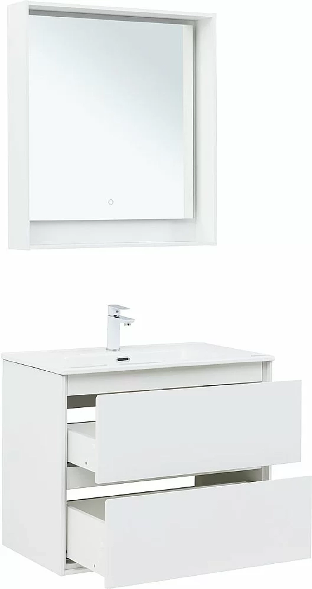 Тумба с раковиной Aquanet Милан 336369/330431 80 белый глянец
