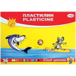 Пластилин классический "Юный художник" 16 цветов, 224 гр, со стеком (Гамма)