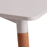 Стол JOHN (mod. T1001) МДФ/дерево, 120 х 80 х 75 см , White (Белый) / Natural (натуральный)