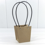 Пакет подарочный 13х13х9.5см Ваза для цветов (Крафт)