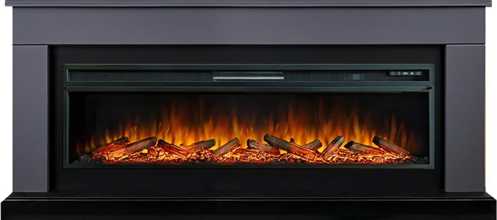 Каминокомплект Bergen 60 SFT (Разборный) - Серый графит с очагом Vision 60 LOG LED