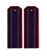 Погоны Следственного комитета синие с красным кантом и двумя красными просветами