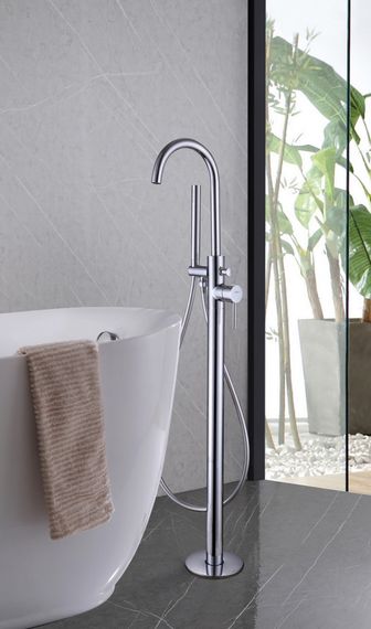 Смеситель ABBER Wasser Kreis AF8115N напольный для ванны, хром