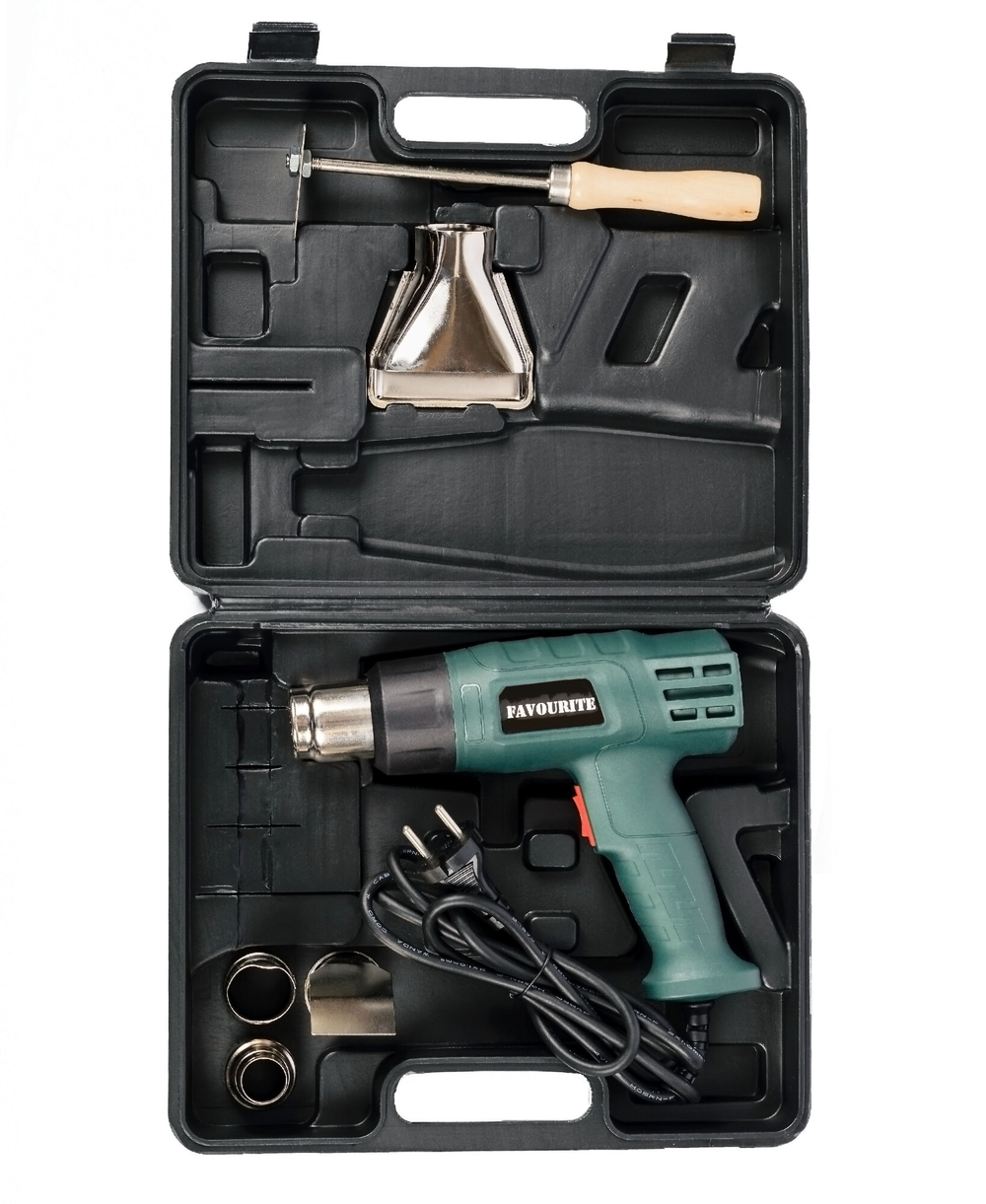 Фен технический FAVOURITE FHGP 2000К 2000Вт, 400/600С, 300/500л/мин 2реж.насадки,кейс (119102000)