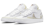 Sacai x Nike Blazer Low "White Patent Leather" Deconstruct Wear-Resistant Skid-Proof Low-Panel Shoes White