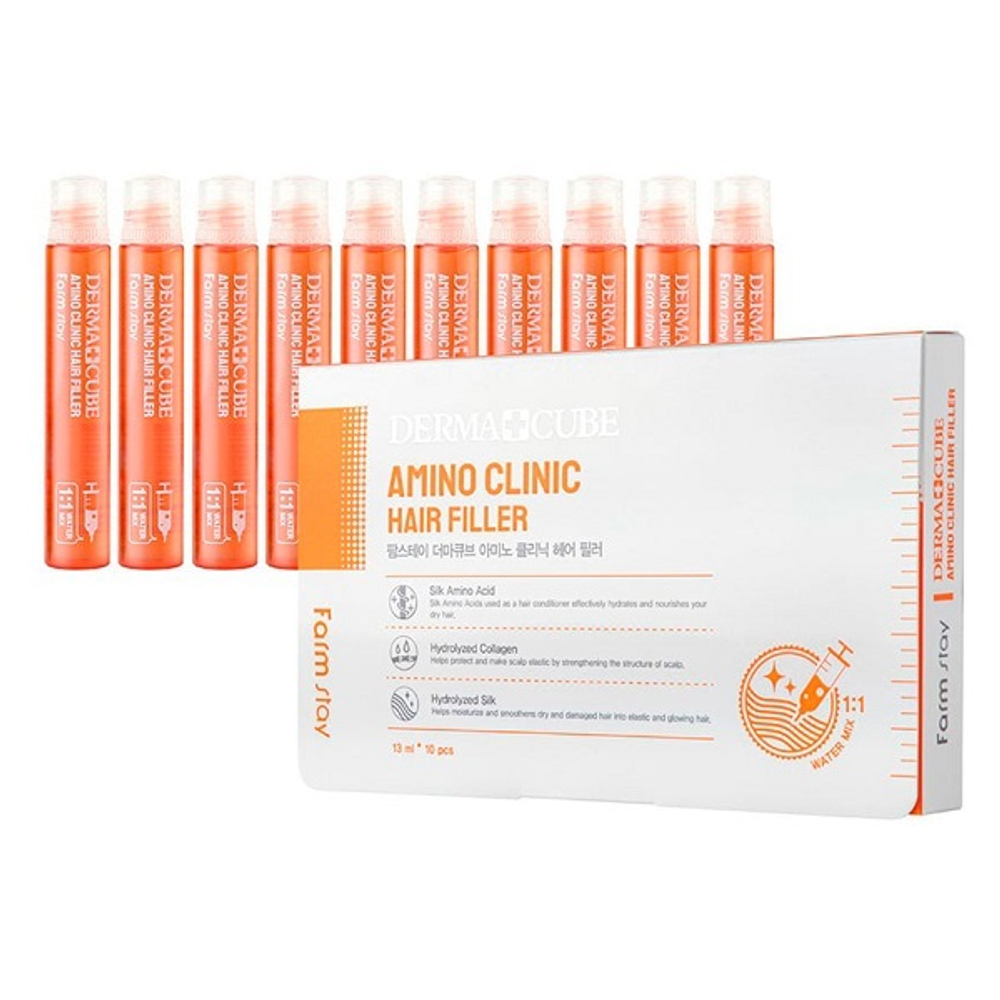 Филлер для волос интенсивный с аминокислотами FarmStay Derma Cube Amino Clinic Hair Filler