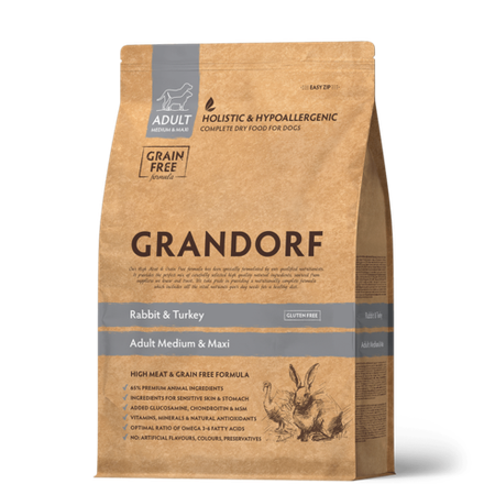 GRANDORF Кролик с Индейкой для собак всех пород 1кг