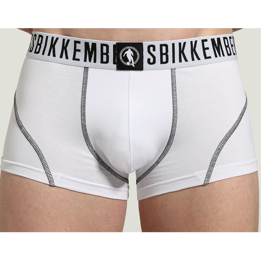 Мужские трусы хипсы белые набор 2 в 1 Bikkembergs FASHION PUPINO BKK1UTR06BI