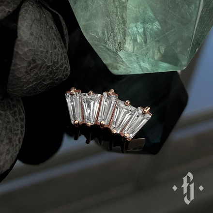 Кластер "Diadem v.2" - Розовое золото - White CZ