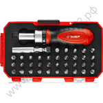 ЗУБР Компакт-37 37 предм., Реверсивная отвертка с насадками (25164-H37)