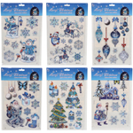 Набор наклеек «Зимние узоры» , лист 21,5х33,5 см,микс