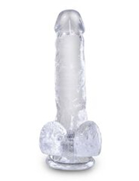 Прозрачный фаллоимитатор King Cock Clear 6  Cock with Balls - 17,8 см.