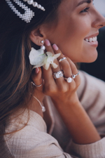 Двойные серьги-трансформеры с жемчугом и белым Цирконом