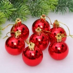 Новогодние шары 4 см (набор 24 шт) «Глянец», красный