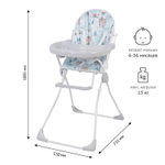 Стульчик для кормления Baby Boom Мишка с перьями 0002483-03, складной