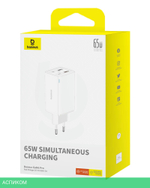 Сетевое зарядное устройство Baseus GaN6 Pro 65W EU Moon White (P10162701213-00)