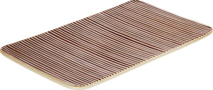 NARA BROWN - Блюдо прямоугольное с рельефной поверхностью 30х18 см цвет: бежево-коричневый; керамика NARA BROWN артикул 7012180/016150, PLAYGROUND