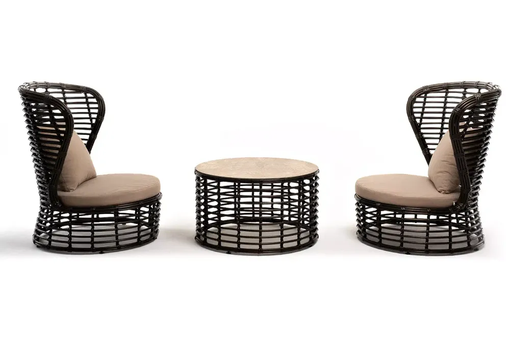 "Парма" кофейный комплект из искусственного ротанга, цвет бронзовый