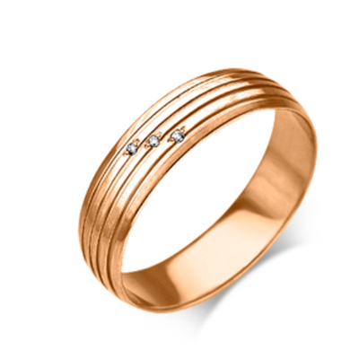 Обручальное кольцо из красного золота c бриллиантами 01-1219-00-101-1110-30