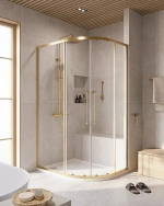 Душевой уголок Cezares Relax 120x90 RELAX-304-RH-2-120/90-C-BORO стекло прозрачное/профиль матовое брашированное золото