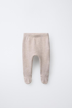 ZARA ЛЕГИНСЫ ИЗ МЯГКОЙ ТКАНИ, ЭКРЮ