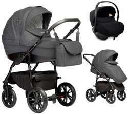 Детская коляска Indigo Indigo Special New 3 в 1 с автокреслом Avionaut Cosmo Is09 т.серая кожа