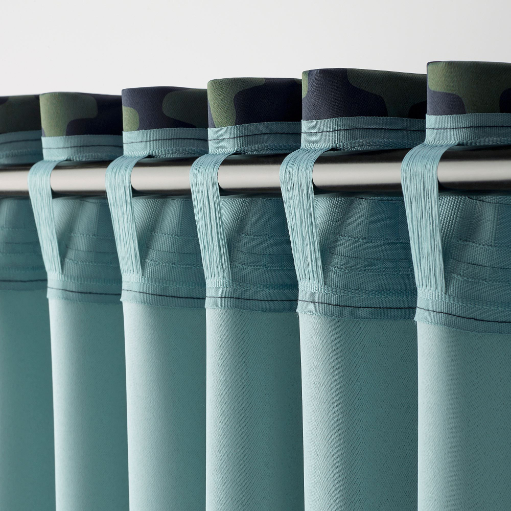 Комплект штор IKEA SKOGSSVINGEL (СКОГССВИНГЕЛЬ), Сине-зеленый, 145х250 см, 2 шт