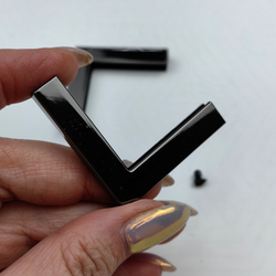 Уголки металлические для сумки прямые Черный никель